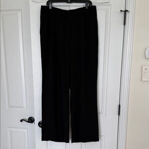 Express High-Rise Wide Leg Crepe Pants Black Pleated Workwear 14R 31” Inseam